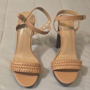 Beige Strappy Heeled Sandals